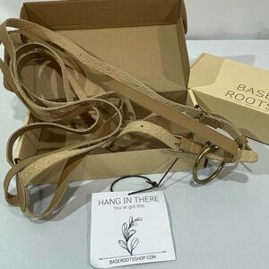 Base Roots Leather Planter Hangers 35 Inches 2 Hanging Plant Pots Holders